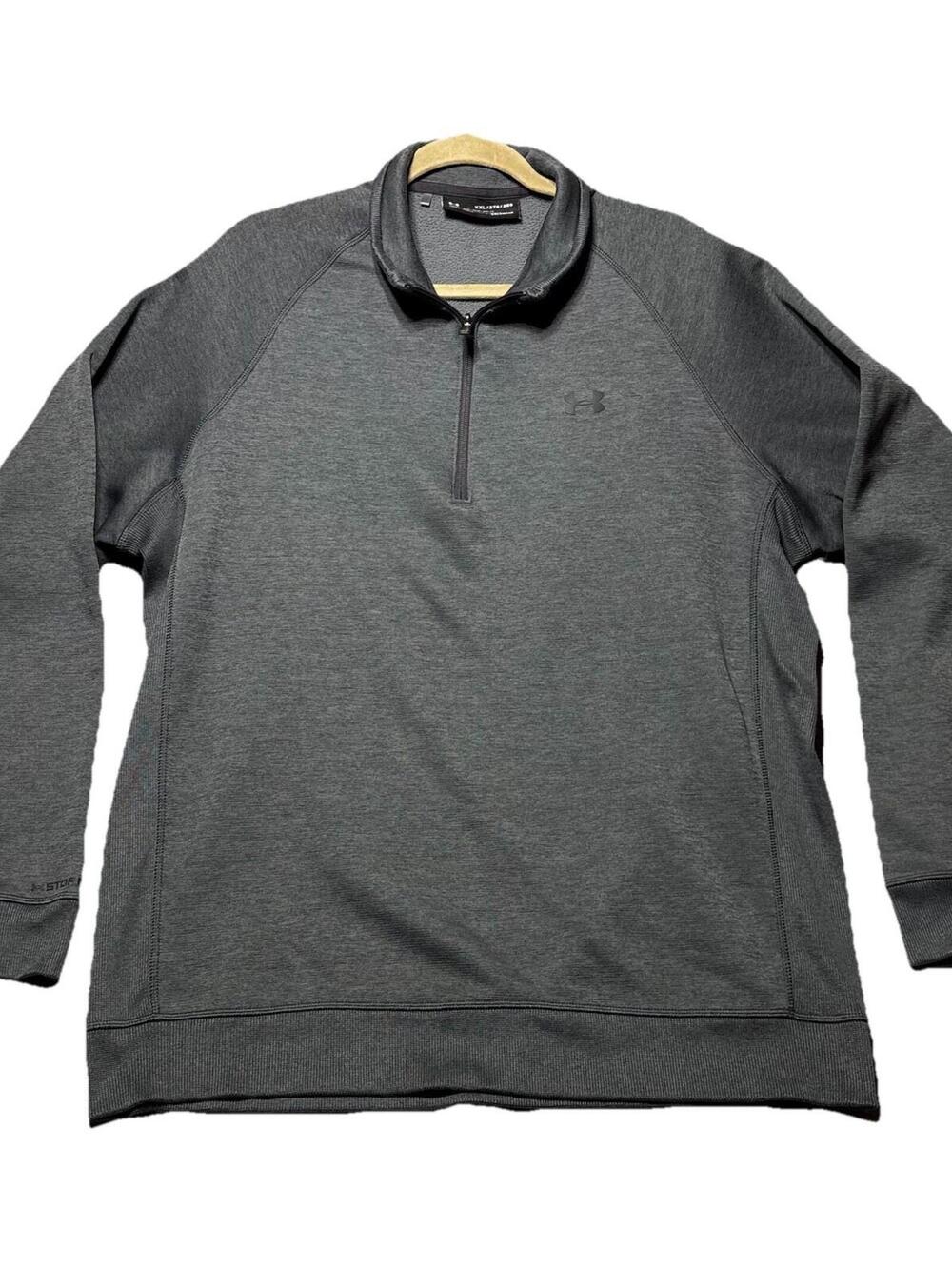 Under Armour Golf Cold Gear STORM XXL 2XL Loose Fit Gray Pullover 1/4 Zip L/S